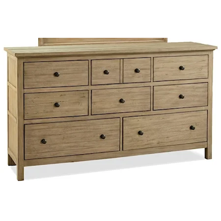 Transitional 8 Drawer Dresser